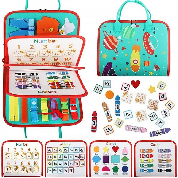 Montessori Toys Felt Busy Board Bag Early Education Puzzle Learning Board Montessori Training For Young ChildrenTeaching Aids Montessori Toys Felt Busy Board Bag Early Education Puzzle Learning Board Montessori Training For Young ChildrenTeaching Aids