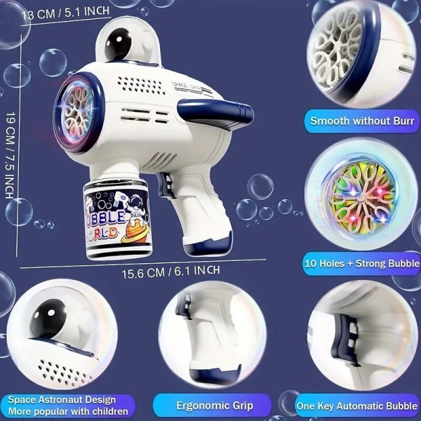1pc Space Astronaut Design Bubble Machine Handheld Fully Automatic Bubble Gun Toy For Children 1pc Space Astronaut Design Bubble Machine Handheld Fully Automatic Bubble Gun Toy For Children