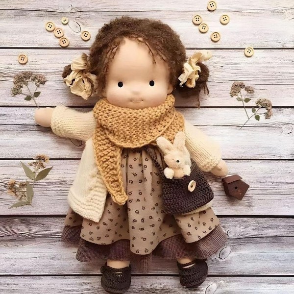 Cotton Body Waldorf Doll Doll Artist Handmade Mini Dress-Up Doll Diy Halloween Gift Box Packaging Blessing(excluding small animal accessories) Cotton Body Waldorf Doll Doll Artist Handmade Mini Dress-Up Doll Diy Halloween Gift Box Packaging Blessing(excluding small animal accessories)