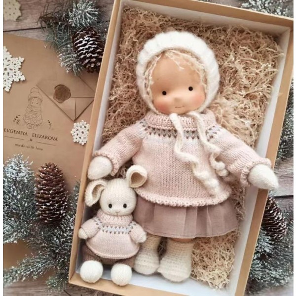 Cotton Body Waldorf Doll Doll Artist Handmade Mini Dress-Up Doll Diy Halloween Gift Box Packaging Blessing(excluding small animal accessories) Cotton Body Waldorf Doll Doll Artist Handmade Mini Dress-Up Doll Diy Halloween Gift Box Packaging Blessing(excluding small animal accessories)