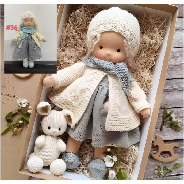 Cotton Body Waldorf Doll Doll Artist Handmade Mini Dress-Up Doll Diy Halloween Gift Box Packaging Blessing(excluding small animal accessories) Cotton Body Waldorf Doll Doll Artist Handmade Mini Dress-Up Doll Diy Halloween Gift Box Packaging Blessing(excluding small animal accessories)