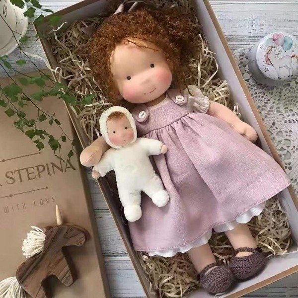 Cotton Body Waldorf Doll Doll Artist Handmade Mini Dress-Up Doll Diy Halloween Gift Box Packaging Blessing(excluding small animal accessories) Cotton Body Waldorf Doll Doll Artist Handmade Mini Dress-Up Doll Diy Halloween Gift Box Packaging Blessing(excluding small animal accessories)