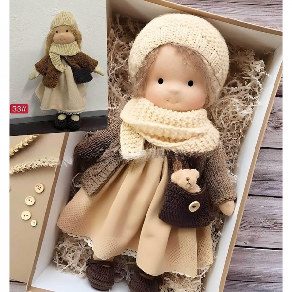 Cotton Body Waldorf Doll Doll Artist Handmade Mini Dress-Up Doll Diy Halloween Gift Box Packaging Blessing(excluding small animal accessories) Cotton Body Waldorf Doll Doll Artist Handmade Mini Dress-Up Doll Diy Halloween Gift Box Packaging Blessing(excluding small animal accessories)