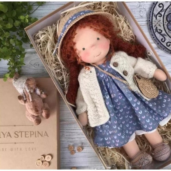 Cotton Body Waldorf Doll Doll Artist Handmade Mini Dress-Up Doll Diy Halloween Gift Box Packaging Blessing(excluding small animal accessories) Cotton Body Waldorf Doll Doll Artist Handmade Mini Dress-Up Doll Diy Halloween Gift Box Packaging Blessing(excluding small animal accessories)