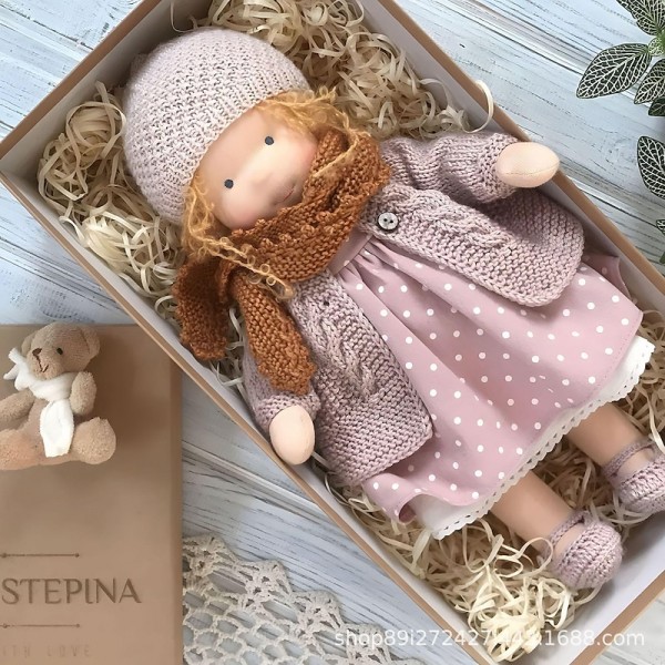 Cotton Body Waldorf Doll Doll Artist Handmade Mini Dress-Up Doll Diy Halloween Gift Box Packaging Blessing(excluding small animal accessories) Cotton Body Waldorf Doll Doll Artist Handmade Mini Dress-Up Doll Diy Halloween Gift Box Packaging Blessing(excluding small animal accessories)