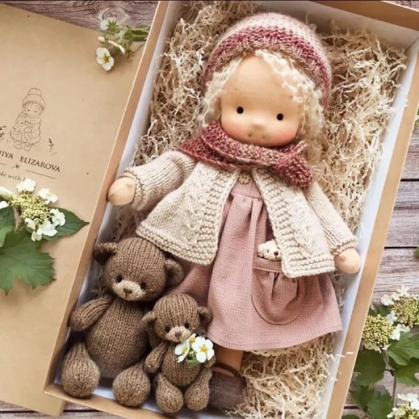 Cotton Body Waldorf Doll Doll Artist Handmade Mini Dress-Up Doll Diy Halloween Gift Box Packaging Blessing(excluding small animal accessories) Cotton Body Waldorf Doll Doll Artist Handmade Mini Dress-Up Doll Diy Halloween Gift Box Packaging Blessing(excluding small animal accessories)
