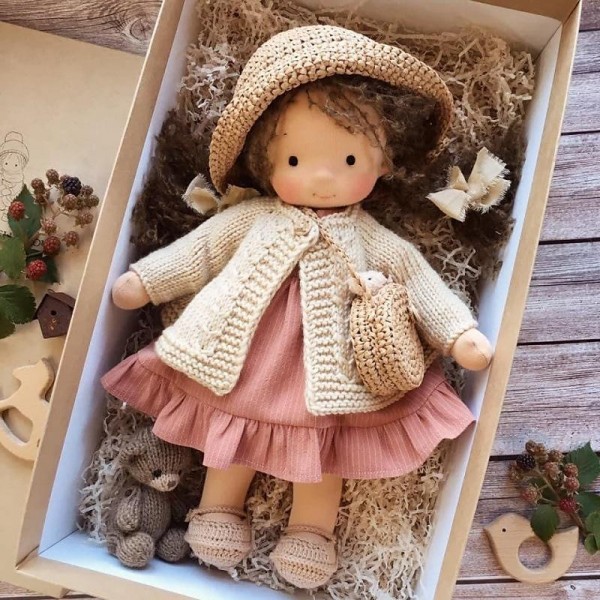Cotton Body Waldorf Doll Doll Artist Handmade Mini Dress-Up Doll Diy Halloween Gift Box Packaging Blessing(excluding small animal accessories) Cotton Body Waldorf Doll Doll Artist Handmade Mini Dress-Up Doll Diy Halloween Gift Box Packaging Blessing(excluding small animal accessories)