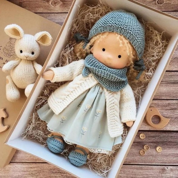 Cotton Body Waldorf Doll Doll Artist Handmade Mini Dress-Up Doll Diy Halloween Gift Box Packaging Blessing(excluding small animal accessories) Cotton Body Waldorf Doll Doll Artist Handmade Mini Dress-Up Doll Diy Halloween Gift Box Packaging Blessing(excluding small animal accessories)
