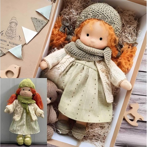 Cotton Body Waldorf Doll Doll Artist Handmade Mini Dress-Up Doll Diy Halloween Gift Box Packaging Blessing(excluding small animal accessories) Cotton Body Waldorf Doll Doll Artist Handmade Mini Dress-Up Doll Diy Halloween Gift Box Packaging Blessing(excluding small animal accessories)