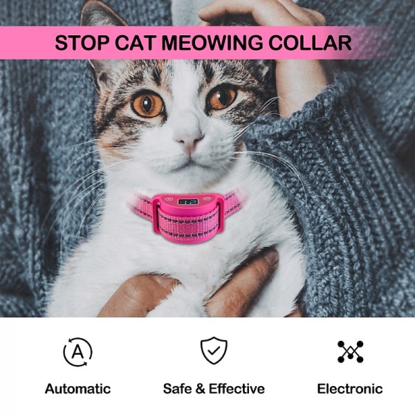 Pink Cat Stop Barkfor Cats Prevent Meowing 5 Levels of Progressive Training - Safe & Reflective Pink Cat Stop Barkfor Cats Prevent Meowing 5 Levels of Progressive Training - Safe & Reflective