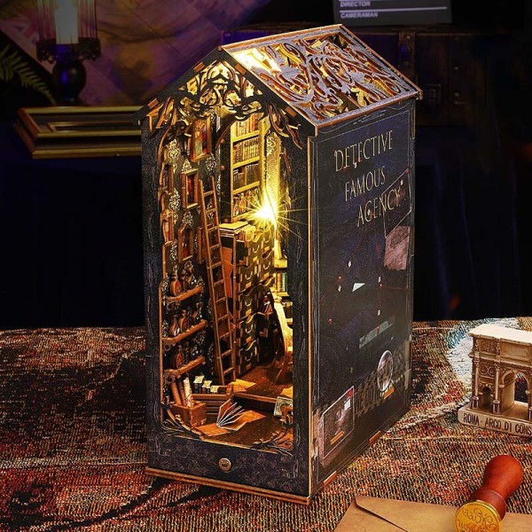 DIY Hut Detective Name Society 3D 3D Assembled Bookstand House Miniature Model Architectural Toy Birthday Gift DIY Hut Detective Name Society 3D 3D Assembled Bookstand House Miniature Model Architectural Toy Birthday Gift