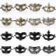 Halloween Ball Party Mask Retro Prince Flat Head Mask Antique Bronze Half Face Mask Black Decorative Men's and Women's Halloween Ball Party Mask Retro Prince Flat Head Mask Antique Bronze Half Face Mask Black Decorative Men's and Women's