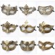 Halloween Ball Party Mask Retro Prince Flat Head Mask Antique Bronze Half Face Mask Black Decorative Men's and Women's Halloween Ball Party Mask Retro Prince Flat Head Mask Antique Bronze Half Face Mask Black Decorative Men's and Women's