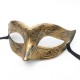 Halloween Ball Party Mask Retro Prince Flat Head Mask Antique Bronze Half Face Mask Black Decorative Men's and Women's Halloween Ball Party Mask Retro Prince Flat Head Mask Antique Bronze Half Face Mask Black Decorative Men's and Women's