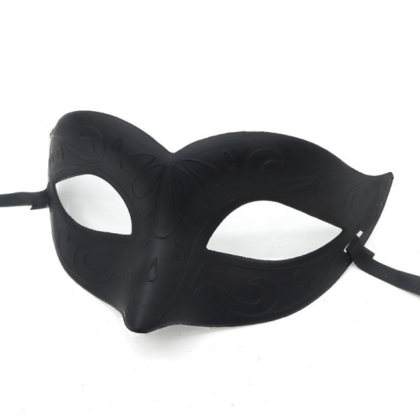Halloween Ball Party Mask Retro Prince Flat Head Mask Antique Bronze Half Face Mask Black Decorative Men's and Women's Halloween Ball Party Mask Retro Prince Flat Head Mask Antique Bronze Half Face Mask Black Decorative Men's and Women's