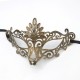 Halloween Ball Party Mask Retro Prince Flat Head Mask Antique Bronze Half Face Mask Black Decorative Men's and Women's Halloween Ball Party Mask Retro Prince Flat Head Mask Antique Bronze Half Face Mask Black Decorative Men's and Women's