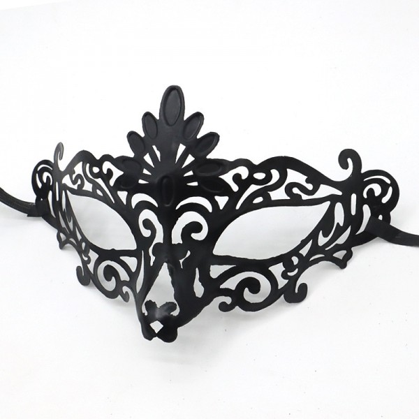 Halloween Ball Party Mask Retro Prince Flat Head Mask Antique Bronze Half Face Mask Black Decorative Men's and Women's Halloween Ball Party Mask Retro Prince Flat Head Mask Antique Bronze Half Face Mask Black Decorative Men's and Women's