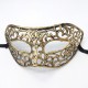 Halloween Ball Party Mask Retro Prince Flat Head Mask Antique Bronze Half Face Mask Black Decorative Men's and Women's Halloween Ball Party Mask Retro Prince Flat Head Mask Antique Bronze Half Face Mask Black Decorative Men's and Women's