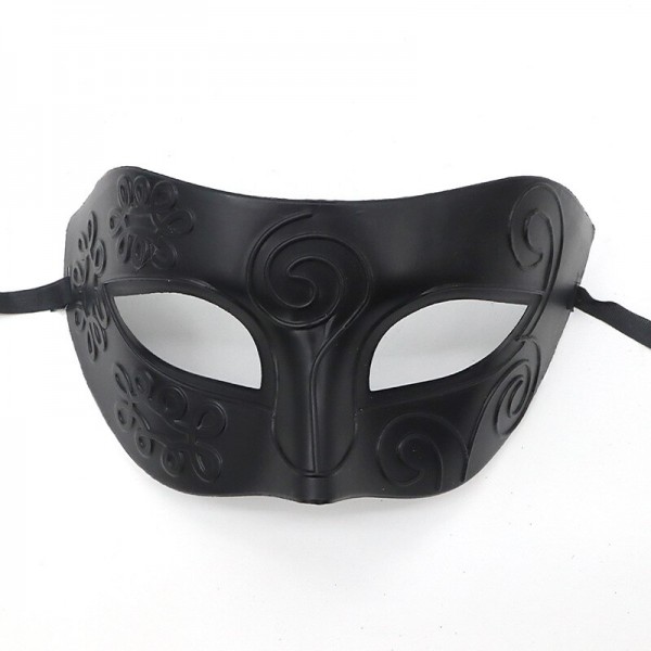 Halloween Ball Party Mask Retro Prince Flat Head Mask Antique Bronze Half Face Mask Black Decorative Men's and Women's Halloween Ball Party Mask Retro Prince Flat Head Mask Antique Bronze Half Face Mask Black Decorative Men's and Women's
