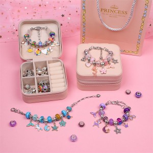 Charm Bracelet Making Kit - Girls DIY Beaded Jewelry Making Kit, Unicorn &amp; Mermaid Gifts Toys Crafts For Girls Birthday Gift, Festival, New Year With Pink Birthday Gift Box