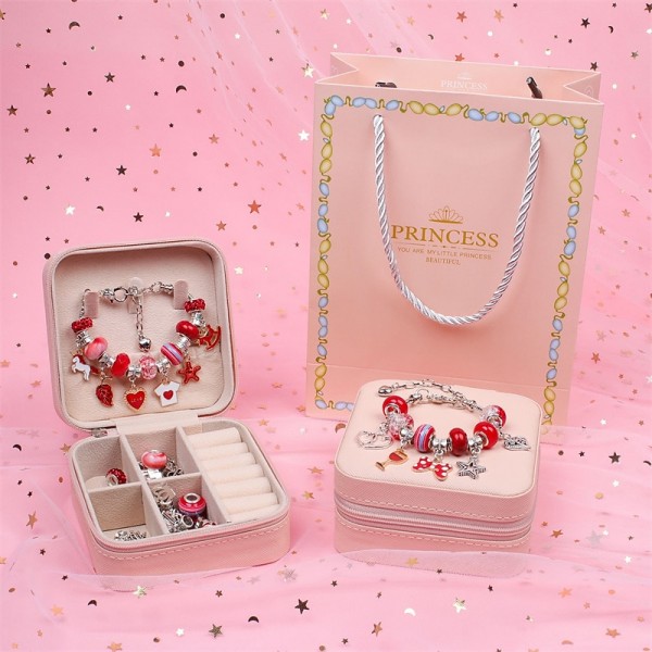 Charm Bracelet Making Kit - Girls DIY Beaded Jewelry Making Kit, Unicorn & Mermaid Gifts Toys Crafts For Girls Birthday Gift, Festival, New Year With Pink Birthday Gift Box Charm Bracelet Making Kit - Girls DIY Beaded Jewelry Making Kit, Unicorn & Mermaid Gifts Toys Crafts For Girls Birthday Gift, Festival, New Year With Pink Birthday Gift Box