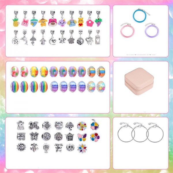 Charm Bracelet Making Kit - Girls DIY Beaded Jewelry Making Kit, Unicorn & Mermaid Gifts Toys Crafts For Girls Birthday Gift, Festival, New Year With Pink Birthday Gift Box Charm Bracelet Making Kit - Girls DIY Beaded Jewelry Making Kit, Unicorn & Mermaid Gifts Toys Crafts For Girls Birthday Gift, Festival, New Year With Pink Birthday Gift Box