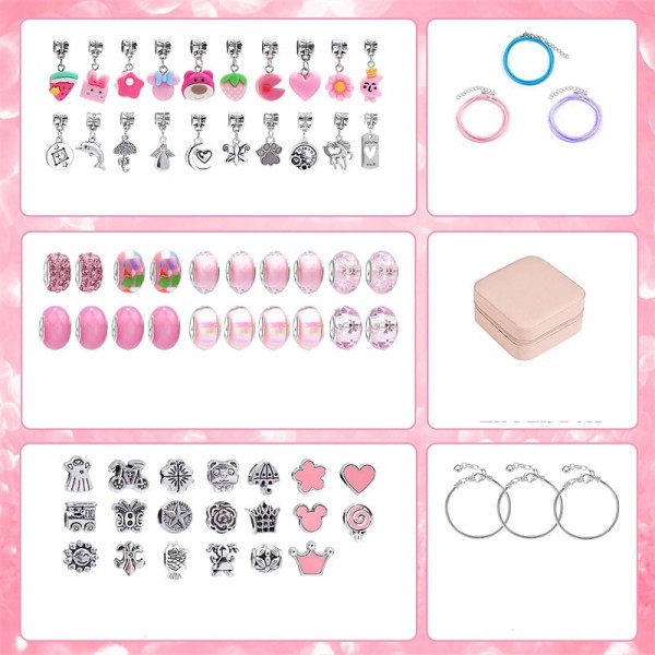 Charm Bracelet Making Kit - Girls DIY Beaded Jewelry Making Kit, Unicorn & Mermaid Gifts Toys Crafts For Girls Birthday Gift, Festival, New Year With Pink Birthday Gift Box Charm Bracelet Making Kit - Girls DIY Beaded Jewelry Making Kit, Unicorn & Mermaid Gifts Toys Crafts For Girls Birthday Gift, Festival, New Year With Pink Birthday Gift Box
