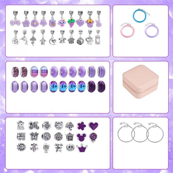Charm Bracelet Making Kit - Girls DIY Beaded Jewelry Making Kit, Unicorn & Mermaid Gifts Toys Crafts For Girls Birthday Gift, Festival, New Year With Pink Birthday Gift Box Charm Bracelet Making Kit - Girls DIY Beaded Jewelry Making Kit, Unicorn & Mermaid Gifts Toys Crafts For Girls Birthday Gift, Festival, New Year With Pink Birthday Gift Box