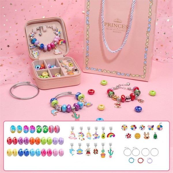 Charm Bracelet Making Kit - Girls DIY Beaded Jewelry Making Kit, Unicorn & Mermaid Gifts Toys Crafts For Girls Birthday Gift, Festival, New Year With Pink Birthday Gift Box Charm Bracelet Making Kit - Girls DIY Beaded Jewelry Making Kit, Unicorn & Mermaid Gifts Toys Crafts For Girls Birthday Gift, Festival, New Year With Pink Birthday Gift Box