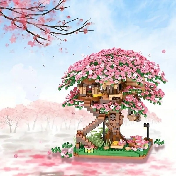 2028PCS Pink Sakura Tree House Building Blocks - Cherry Blossom DIYToys for Kids - Perfect Gift ldea! (Not Sets) 2028PCS Pink Sakura Tree House Building Blocks - Cherry Blossom DIYToys for Kids - Perfect Gift ldea! (Not Sets)