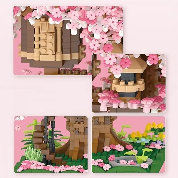 2028PCS Pink Sakura Tree House Building Blocks - Cherry Blossom DIYToys for Kids - Perfect Gift ldea! (Not Sets) 2028PCS Pink Sakura Tree House Building Blocks - Cherry Blossom DIYToys for Kids - Perfect Gift ldea! (Not Sets)