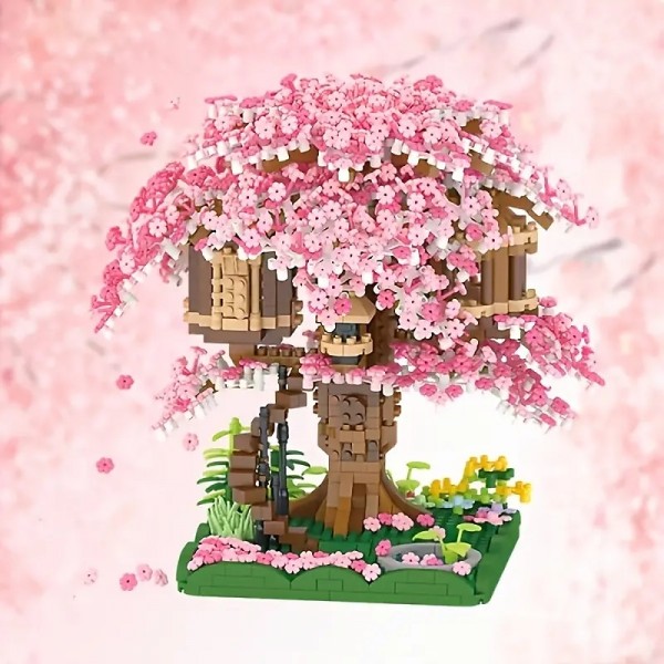 2028PCS Pink Sakura Tree House Building Blocks - Cherry Blossom DIYToys for Kids - Perfect Gift ldea! (Not Sets) 2028PCS Pink Sakura Tree House Building Blocks - Cherry Blossom DIYToys for Kids - Perfect Gift ldea! (Not Sets)
