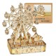 3D Wooden Puzzles Led Rotatable Ferris Wheel Music Octave Box Model Mechanical Kit Assembly Decor DIY Toy Gift for Kid Adult