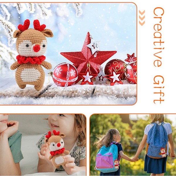 Crochet Kit for Beginners, Crocheting Animals Kits w Step-by-Step Video Tutorials, Knitting Starter Pack for Adults and Kids Handmade DIY Knitted Wool with Deer Doll Hook Music Material Bag Crochet Kit for Beginners, Crocheting Animals Kits w Step-by-Step Video Tutorials, Knitting Starter Pack for Adults and Kids Handmade DIY Knitted Wool with Deer Doll Hook Music Material Bag