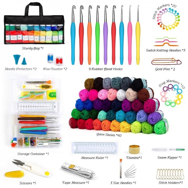 Crochet Kit for Beginners, Beginner Crochet Starter Kit with Video Tutorials, Beginner Crochet Kit for Adults Kids, Knitting Kit for Beginners Crochet Kit for Beginners, Beginner Crochet Starter Kit with Video Tutorials, Beginner Crochet Kit for Adults Kids, Knitting Kit for Beginners