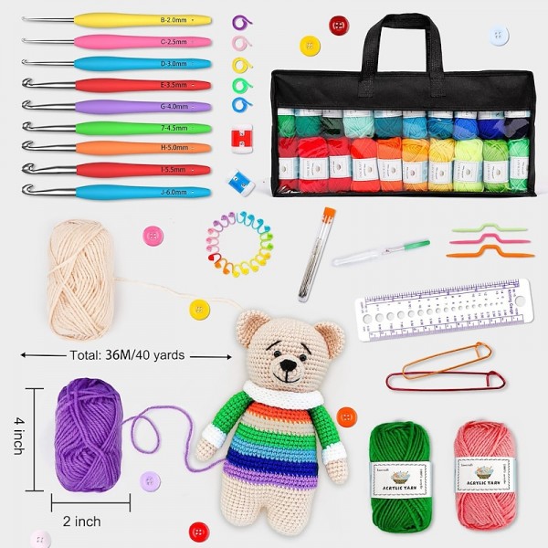 Crochet Kit for Beginners, Beginner Crochet Starter Kit with Video Tutorials, Beginner Crochet Kit for Adults Kids, Knitting Kit for Beginners Crochet Kit for Beginners, Beginner Crochet Starter Kit with Video Tutorials, Beginner Crochet Kit for Adults Kids, Knitting Kit for Beginners