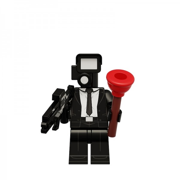 8 Pcs Skibidi Toilet Man Toilet Man Series Audio Man TV Man Monitoring Man Puzzle Assembly Building Block Toy Bag