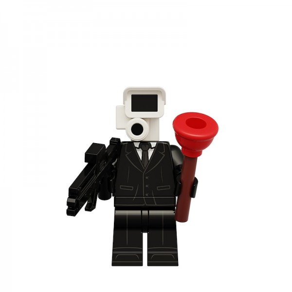 8 Pcs Skibidi Toilet Man Toilet Man Series Audio Man TV Man Monitoring Man Puzzle Assembly Building Block Toy Bag