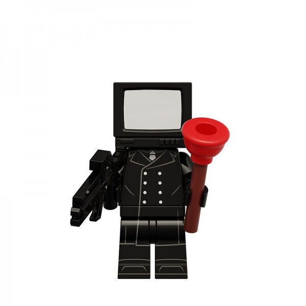 8 Pcs Skibidi Toilet Man Toilet Man Series Audio Man TV Man Monitoring Man Puzzle Assembly Building Block Toy Bag
