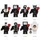 8 Pcs Skibidi Toilet Man Toilet Man Series Audio Man TV Man Monitoring Man Puzzle Assembly Building Block Toy Bag