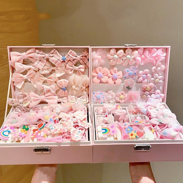 Korean Version Of Children's Pink Hair Accessories Gift Box Set Girl Princess Hair Card Girl Headwear Baby Jewelry Birthday Korean Version Of Children's Pink Hair Accessories Gift Box Set Girl Princess Hair Card Girl Headwear Baby Jewelry Birthday