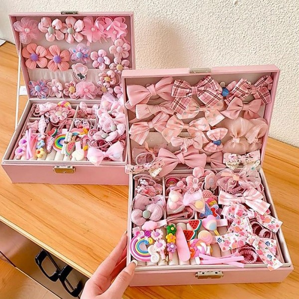 Korean Version Of Children's Pink Hair Accessories Gift Box Set Girl Princess Hair Card Girl Headwear Baby Jewelry Birthday Korean Version Of Children's Pink Hair Accessories Gift Box Set Girl Princess Hair Card Girl Headwear Baby Jewelry Birthday
