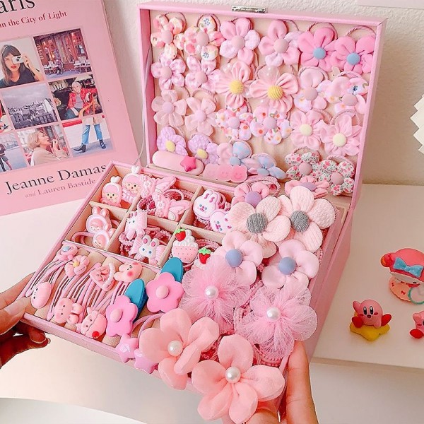 Korean Version Of Children's Pink Hair Accessories Gift Box Set Girl Princess Hair Card Girl Headwear Baby Jewelry Birthday Korean Version Of Children's Pink Hair Accessories Gift Box Set Girl Princess Hair Card Girl Headwear Baby Jewelry Birthday