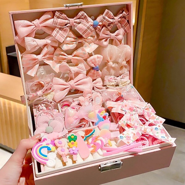 Korean Version Of Children's Pink Hair Accessories Gift Box Set Girl Princess Hair Card Girl Headwear Baby Jewelry Birthday Korean Version Of Children's Pink Hair Accessories Gift Box Set Girl Princess Hair Card Girl Headwear Baby Jewelry Birthday