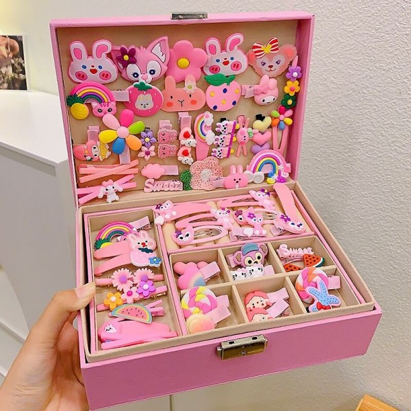 Korean Version Of Children's Pink Hair Accessories Gift Box Set Girl Princess Hair Card Girl Headwear Baby Jewelry Birthday Korean Version Of Children's Pink Hair Accessories Gift Box Set Girl Princess Hair Card Girl Headwear Baby Jewelry Birthday