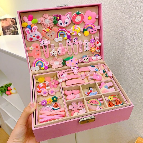 Korean Version Of Children's Pink Hair Accessories Gift Box Set Girl Princess Hair Card Girl Headwear Baby Jewelry Birthday Korean Version Of Children's Pink Hair Accessories Gift Box Set Girl Princess Hair Card Girl Headwear Baby Jewelry Birthday