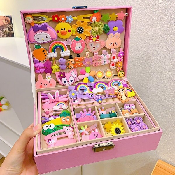 Korean Version Of Children's Pink Hair Accessories Gift Box Set Girl Princess Hair Card Girl Headwear Baby Jewelry Birthday Korean Version Of Children's Pink Hair Accessories Gift Box Set Girl Princess Hair Card Girl Headwear Baby Jewelry Birthday