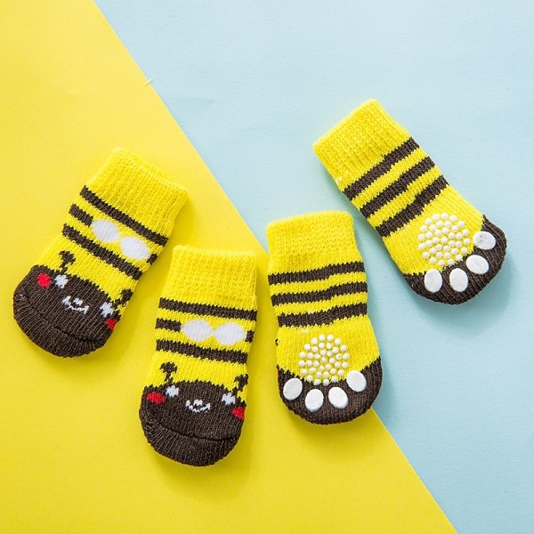 High Quality Non Slip Bottom Pet Socks Small Dog Socks Dog Foot Covers Teddy Dog Poodle Cotton Socks Set Of 4 Pieces High Quality Non Slip Bottom Pet Socks Small Dog Socks Dog Foot Covers Teddy Dog Poodle Cotton Socks Set Of 4 Pieces
