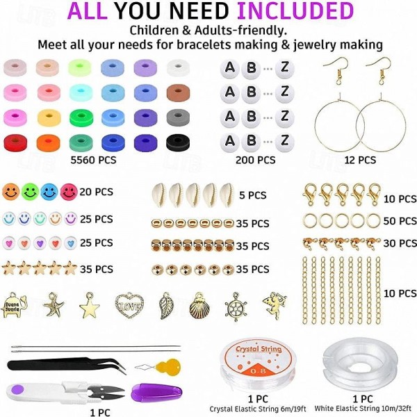6000 Pieces of Clay Beads Soft Ceramic Pieces Soft Ceramic Beads Handmade Jewelry Bracelets DIY Accessories 6000 Pieces of Clay Beads Soft Ceramic Pieces Soft Ceramic Beads Handmade Jewelry Bracelets DIY Accessories