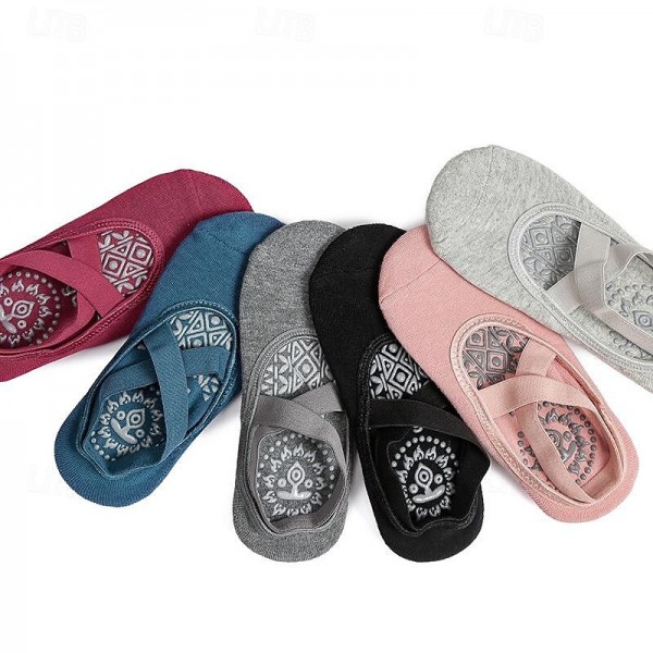 New cross band yoga socks towel bottom with glue ballet sports socks cotton cross-border YOGA SOCKS